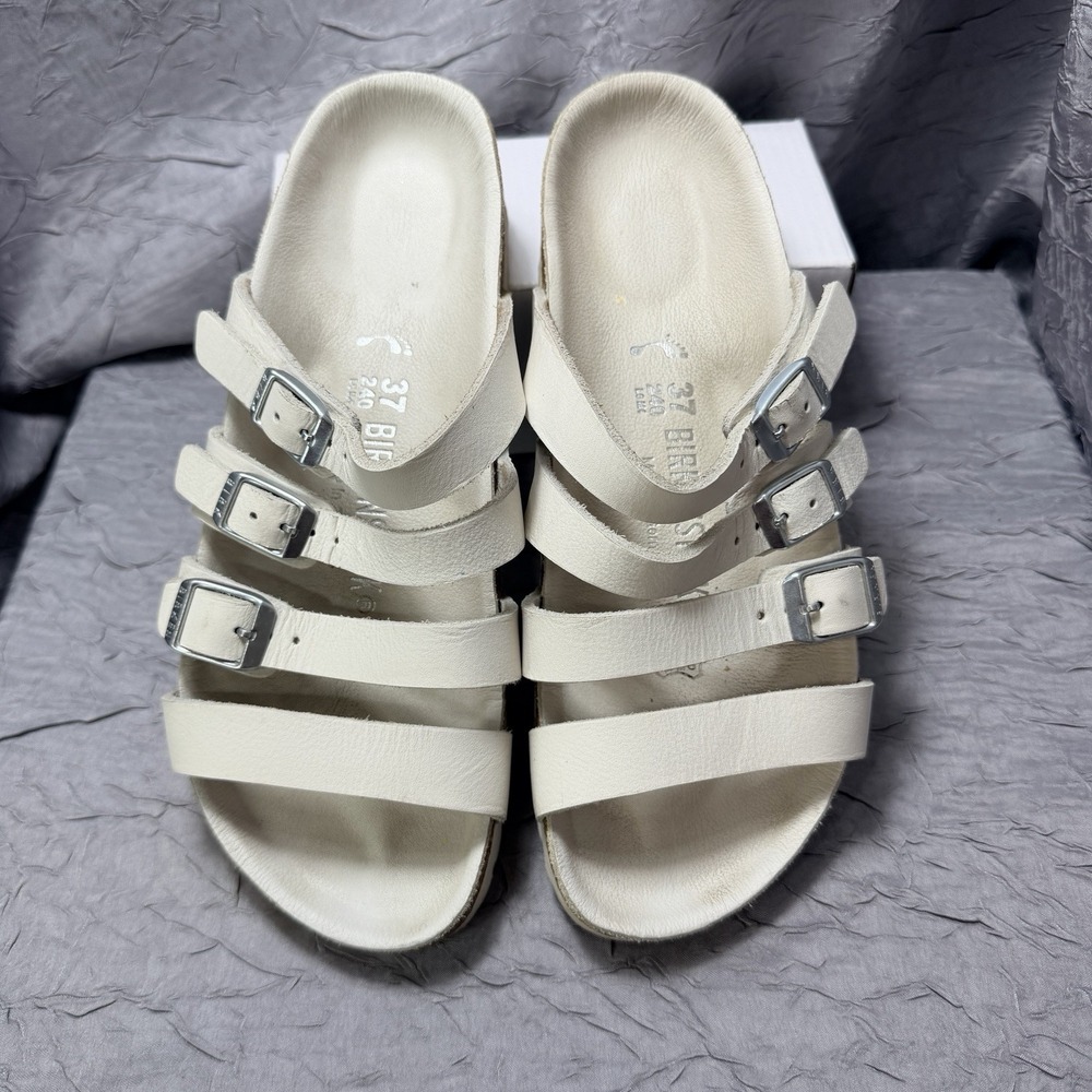 Birkenstock Delmas White Leather Multi Strap Sandals Narrow Fit EU 37 US 6.5-7